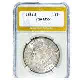 1881-S Morgan Silver Dollar PGA MS65