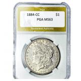 1884-CC Morgan Silver Dollar PGA MS63