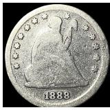 1888-S Silver Seated Liberty Quarter NICELY CIRCUL