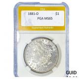 1881-O Morgan Silver Dollar PGA MS65