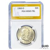 1960-D Franklin Half Dollar PGA MS65 FBL