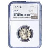 1957 Jefferson Nickel NGC PF68