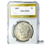 1887 Morgan Silver Dollar PGA MS65