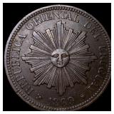 1869 Uruguay Bronze 4 Centesimos