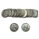 [20 Coins] 1951-1963 Franklin Half Dollar