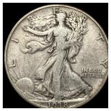 1938-D Silver Walking Liberty Half Dollar LIGHTLY
