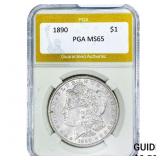 1890 Morgan Silver Dollar PGA MS65