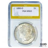 1890-O Morgan Silver Dollar PGA MS63