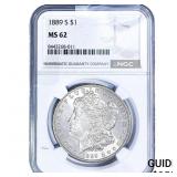 1889-S Morgan Silver Dollar NGC MS62