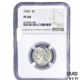 1955 Jefferson Nickel NGC PF68
