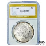 1890 Morgan Silver Dollar PGA MS63
