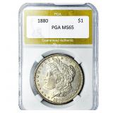 1880 Morgan Silver Dollar PGA MS65
