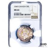 1949 Canada Silver 50 Cents NGC MS64