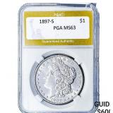 1897-S0 Morgan Silver Dollar PGA MS63
