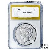 1927 Silver Peace Dollar PGA MS63