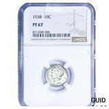 1938 Mercury Silver Dime NGC PF67