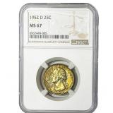 1952-D Washington Silver Quarter NGC MS67