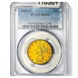 1881-S $10 Gold Eagle PCGS MS62