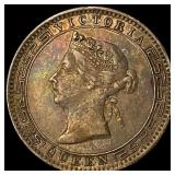 1900 Ceylon Silver 25 Cents