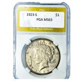 1923-S Silver Peace Dollar PGA MS63