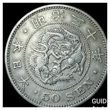 1897 Japan Mutsuhitio Silver 50 Sen