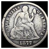 1877-CC Silver Seated Liberty Dime LIGHTLY CIRCULA