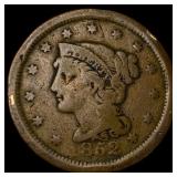 1852 Braided Hair Large Cent NICELY CIRCULATED