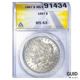 1887 Morgan Silver Dollar ANACS MS63
