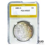 1881-S Morgan Silver Dollar PGA MS63