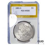 1881-S Morgan Silver Dollar PGA MS66
