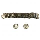 48 Coins Mixed Dates Merc & Barber 10C
