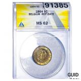 1864 5C Belgium Rep Date ANACS MS62