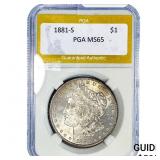 1881-S Morgan Silver Dollar PGA MS65