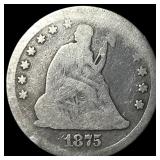 1875 Silver Seated Liberty Half Dollar NICELY CIRC