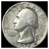 1937 Silver Washington Quarter CLOSELY UNCIRCULATE