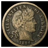 1894 Silver Barber Dime NICELY CIRCULATED