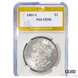 1881-S Morgan Silver Dollar PGA MS66