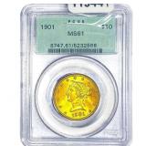 1901 $10 Gold Eagle PCGS MS61