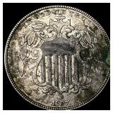 1867 Shield Nickel NEARLY UNCIRCULATED