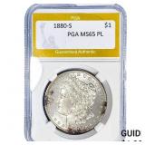 1880-S Morgan Silver Dollar PGA MS65 PL
