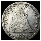 1876 Silver Seated Liberty Quarter LIGHTLY CIRCULA