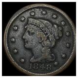 1848 Braided Hair Large Cent LIGHTLY CIRCULATED