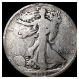 1921-D Silver Walking Liberty Half Dollar NICELY C