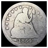 1854 Arrows Seated Liberty Quarter NICELY CIRCULAT