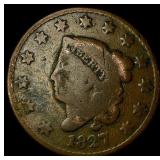 1827 Coronet Head Large Cent NICELY CIRCULATED