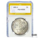 1881-S Morgan Silver Dollar PGA MS66