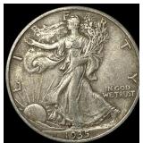 1935-S Silver Walking Liberty Half Dollar CLOSELY