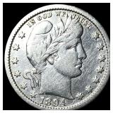 1894-O Silver Barber Quarter LIGHTLY  CIRCULATED