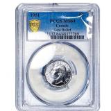 1951 Canada Silver 5 Cents Low Relief PCGS MS64