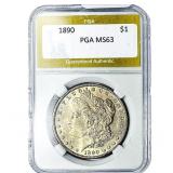 1890 Morgan Silver Dollar PGA MS63